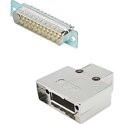 D-sub Connector, Complete Set (Hood / Connector) (SETDSUB-N-M-MS-25)