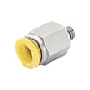 Miniature Fittings Straight Male Connector, Hex Flat