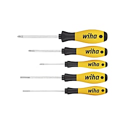 Wiha Schraubendreher Set SoftFinish® ESD Schlitz, Phillips 5-tlg.
