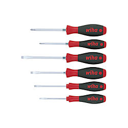 Wiha Schraubendreher Set SoftFinish® Schlitz, Phillips 6-tlg. mit Sechskantansatz