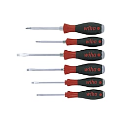 Wiha Schraubendreher SoftFinish® Schlitz, Phillips 6-tlg. mit durchgehender Sechskantklinge und massiver Stahlkappe