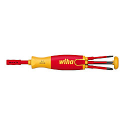 Wiha Schraubendreher mit Bit Magazin LiftUp electric Schlitz, Phillips mit 6 slimBits 38612