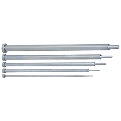 Core pins / head shape selectable / HSS / chamfered / conical tip / machined end / shaft tolerance -0.01 ─ -0.02