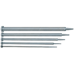 Core pins / head shape selectable / tool steel / nitrided / stepped / conical tip / machined end face