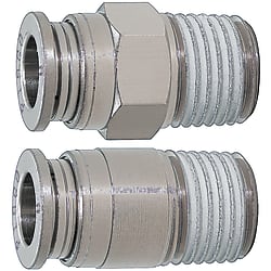 Push-in connectors / brass / nickel-plated / external thread, hexagon socket / <100° heat resistant M-KC10-03-1