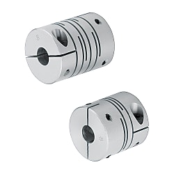 Slit couplings / hub clamping / cross slot / body: aluminium, stainless steel