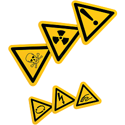 Adesivi triangolari di avvertenza / Avviso / Pericolo LRM-10