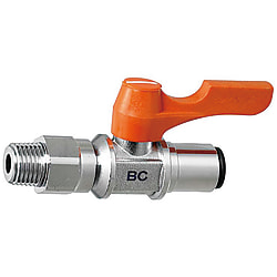 Compact Ball Valves / Brass / Rotary Nut / PT Threaded / Tube Connection BBPCR61-W