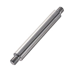 Linear shafts / steel / stainless steel / treatment selectable / stepped on both sides / external thread / undercut / flats 
