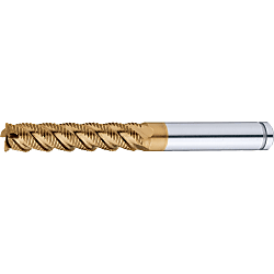AS Coated Powdered High-Speed Steel Roughing End Mill, 45° Spiral, Long, Center Cut