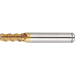 AS Coated Powdered High-Speed Steel Square End Mill, 3-Flute, 50° Spiral, Short ASPM-HEM3S6