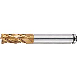 AS Coated Powdered High-Speed Steel Square End Mill, 4-Flute, Short ASPM-EM4S5.5