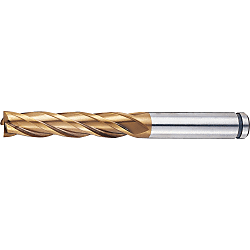 AS Coated Powdered High-Speed Steel Square End Mill, 4-Flute, Long ASPM-EM4L6