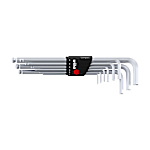 Wiha Stiftschlüssel Set im Compact Halter Sechskant-Kugelkopf, 9-tlg. mattverchromt