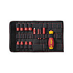 Wiha Schraubendreher und Steckschlüsseleinsatz 1/4" Set slimVario® electric gemischt 14-tlg. inkl. Falttasche