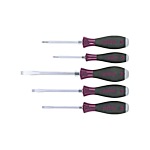Wiha Schraubendreher Set MicroFinish® Schlitz, Phillips mit durchgehender Sechskantklinge und massiver Stahlkappe