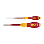 Wiha Schraubendreher Set SoftFinish® electric slimFix Schlitz, PlusMinus/Pozidriv 2-tlg.