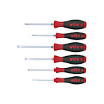 Wiha Schraubendreher Set SoftFinish® Schlitz, Phillips 6-tlg. mit Sechskantansatz