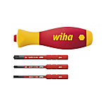 Wiha Schraubendreher mit Bithalter Set SoftFinish® slimVario® electric 4-tlg. mit slimBits