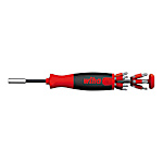 Wiha Schraubendreher mit Bit Magazin LiftUp 25 magnetisch gemischt mit 12 Bits, 1/4"
