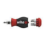 Wiha Schraubendreher mit Bit Magazin Stubby gemischt mit 7 Doppelbits