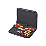 Wiha Werkzeug Set Elektriker Schraubendreher, Flachrundzange, Seitenschneider 6-tlg. inkl. Werkzeugmappe