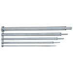 Precision core pins / head shape selectable / HSS / stepped / conical tip / machined end / shank diameter configurable / shank tolerance -0.005 ─ 0