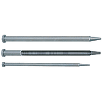 Core pins / head shape selectable / tool steel / nitrided / stepped / conical tip / cooling channel / machined end / shaft tolerance -0.01 ─ -0.02