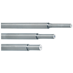 Ejector pins / head flattened on one side / tool steel / nitrided / stepped / engraved face / tip diameter, length configurable