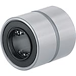 Linear ball bearings / steel / nickel-plated / double bush / single ring groove