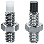 stopper bolts / hexagon socket / regular thread / 10.9 / PUR, POM Protective cap, front / steel, stainless steel / galvanised / A90