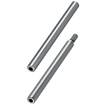 Linear shafts / stepped on one side / external thread / internal thread / internal thread with centring hole