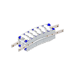 Trasportatore a catena / Arco scorrevole orizzontale / Raggio 300mm / EURO-flex 85