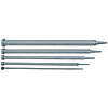 Core pins / head shape selectable / tool steel / nitrided / stepped / conical tip / machined end / shaft tolerance -0.01 ─ -0.02