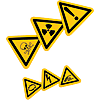 Etiquettes triangulaires Attention / Avertissement / Danger