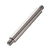 Linear shafts / steel / stainless steel / treatment selectable / stepped on both sides / external thread / flats