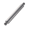 Linear shafts / steel / stainless steel / treatment selectable / stepped on both sides / external thread / undercut / flats 