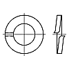 Federringe / 00127.001, 00127.002 / DIN 127 / spiralförmig, helicoid / Federstahl / blank