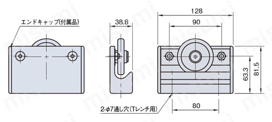 Line5・6・8 C型スライドローラユニット C-SRU C-SRU外形図