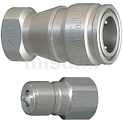 冷卻高流量管接頭 -簡易･雙閥/不鏽鋼插座･管栓/外螺絲安裝用-