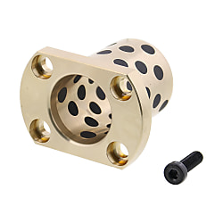 Flange Integrated Oil Free Bushings - Copper Alloy, Standard Flanged, I.D. F7 MPTZ30-35