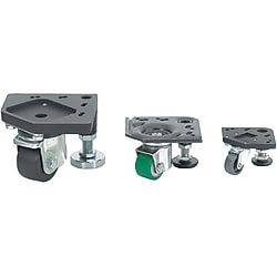 Integrated Casters & Leveling Mounts - Standard, Conductive, Side Mount HCFTD6-130-BL100