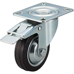Casters - Medium Load - Wheel Material: Rubber - Swivel with Stopper C-CTCS100-R