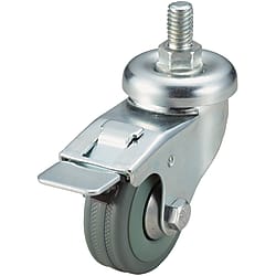 Screw-In Casters - Light Load - Wheel Material: Rubber - Swivel with Stopper C-CTKS50-R