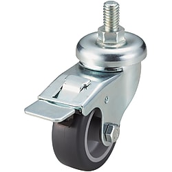 Screw-In Casters - Light Load - Wheel Material: TPE - Swivel with Stopper