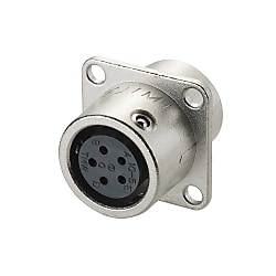 PRC03 Flange Panel Mount Receptacle (One-touch Lock) PRC03-21A10-7M