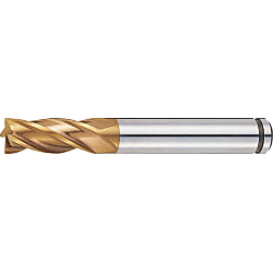 AS Coated Powdered High-Speed Steel Square End Mill, 4-Flute, Short ASPM-EM4S6
