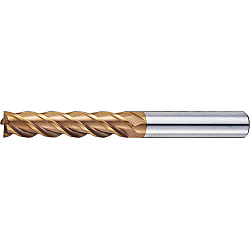 AS Coated High-Speed Steel Square End Mill, 4-Flute / Long AS-EM4L28