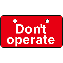 English Opening and Closing Tags for Valves "Don't operate (Red)" V-6