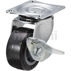 キャスタ　軽荷重用　自在ストッパ付タイプ　車輪材質：ウレタン